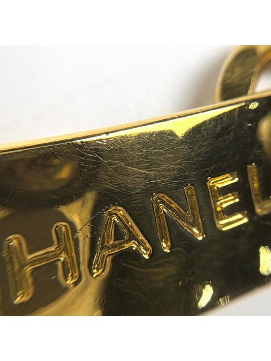 Chanel CC Logo Chain Belt Leather Gold Black main image 6